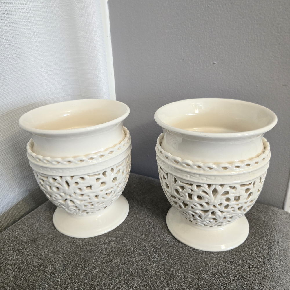Floral Reticulated Vases Inner Bowl Planters Gail Sanborn Holiday Flower Bouquet